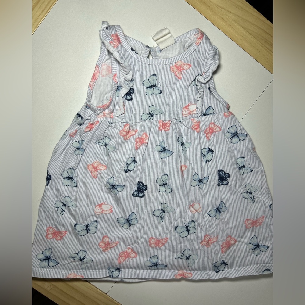 H&M Pink and Blue Butterfly Dress
